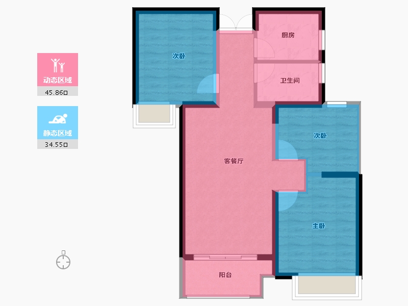 河南省-郑州市-佳源·名门橙邦-71.99-户型库-动静分区