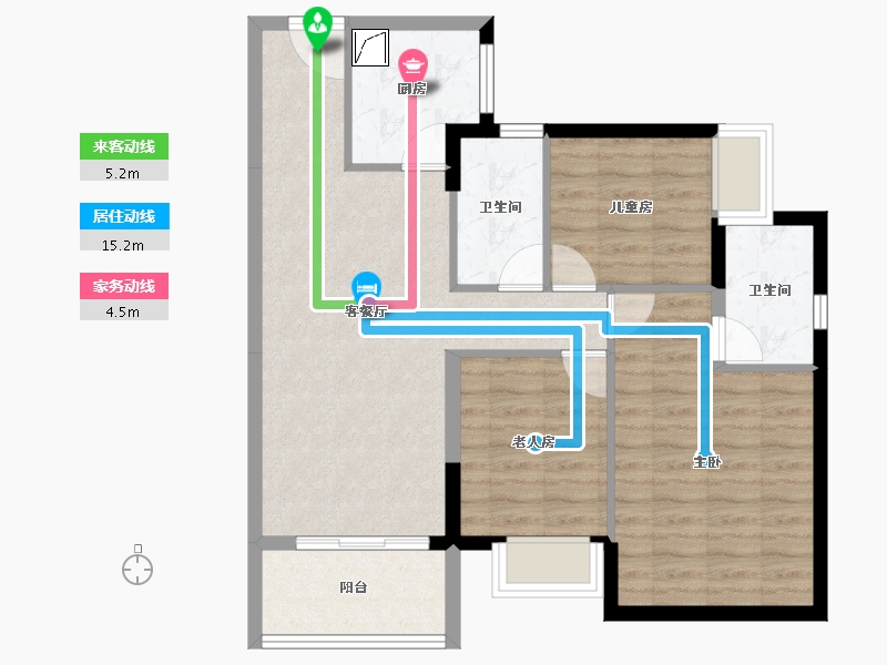 广东省-深圳市-万樾府住宅-79.39-户型库-动静线