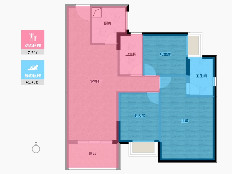 广东省-深圳市-万樾府住宅-79.39-户型库-动静分区