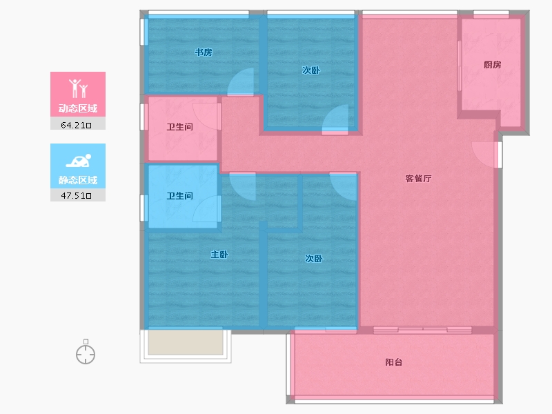 福建省-福州市-龙湖云峰原著-100.81-户型库-动静分区