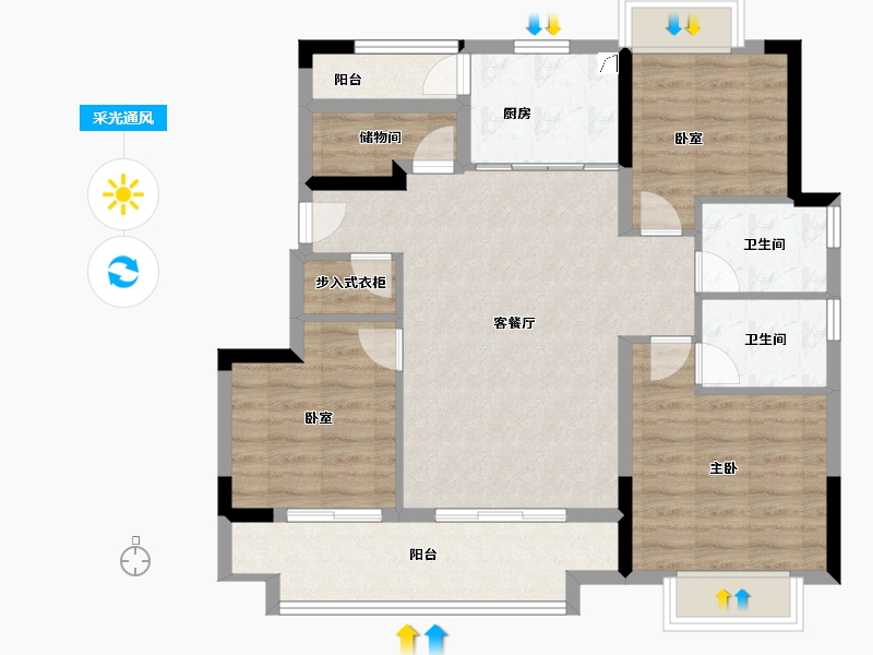 江西省-南昌市-金地未来IN-88.00-户型库-采光通风