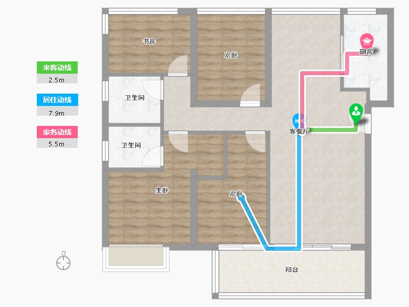 福建省-福州市-龙湖云峰原著-98.01-户型库-动静线