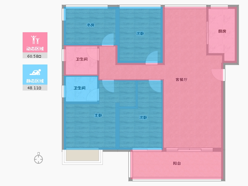 福建省-福州市-龙湖云峰原著-98.01-户型库-动静分区