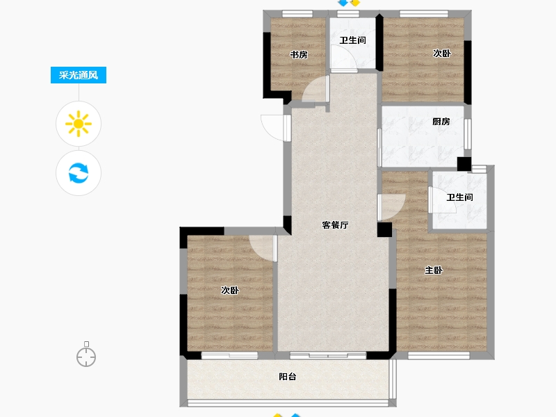 福建省-福州市-首开国仕府-87.91-户型库-采光通风