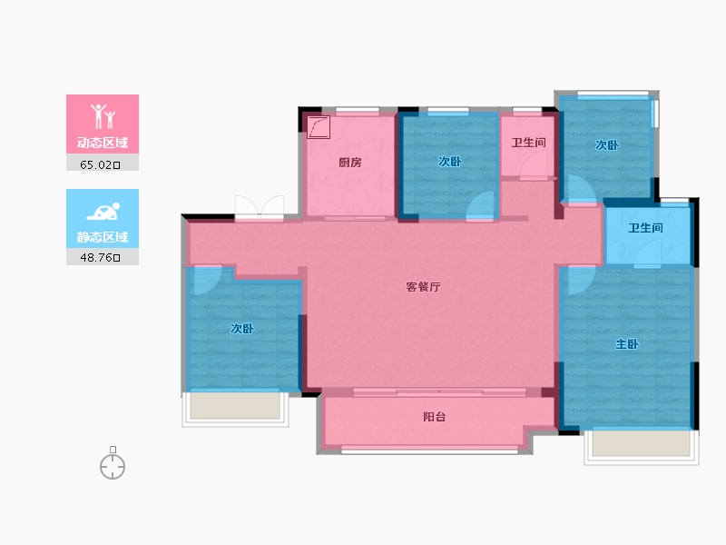 山东省-济南市-龙湖天曜​-101.93-户型库-动静分区