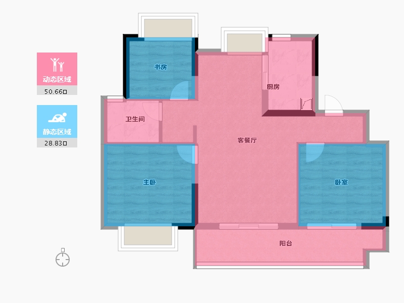 江西省-南昌市-金地未来IN-71.00-户型库-动静分区