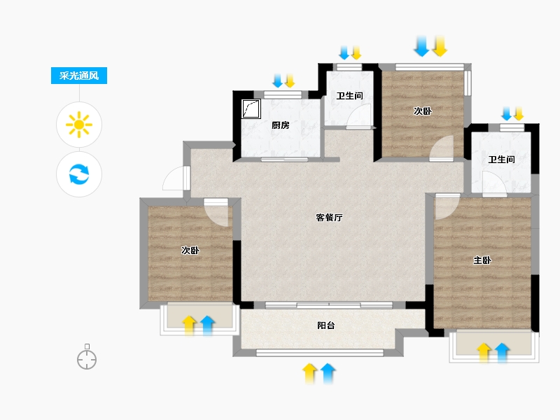 山东省-济南市-龙湖天曜​-81.22-户型库-采光通风