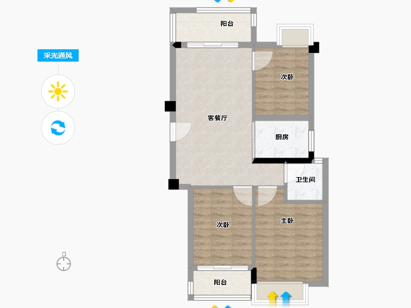 福建省-福州市-建总领筑-68.77-户型库-采光通风