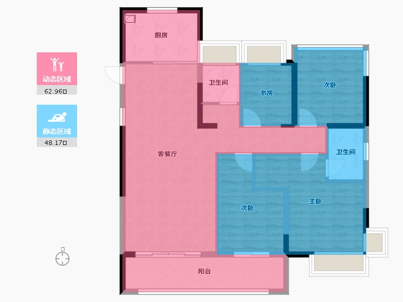 福建省-福州市-鲁能公馆三期-100.01-户型库-动静分区