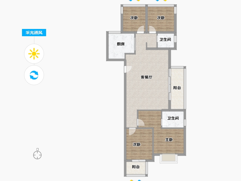 福建省-福州市-龙湖云峰原著-102.01-户型库-采光通风