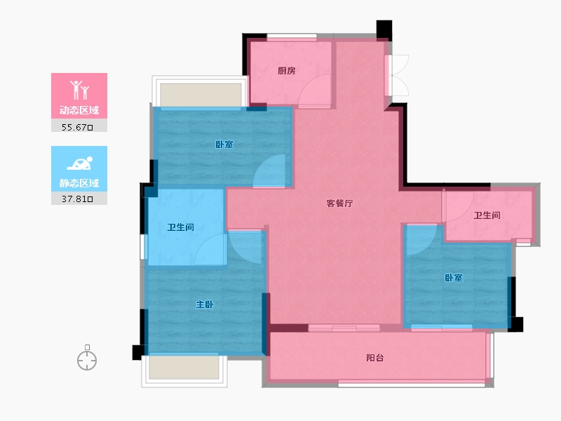 福建省-福州市-榕发悦乐郡-84.74-户型库-动静分区