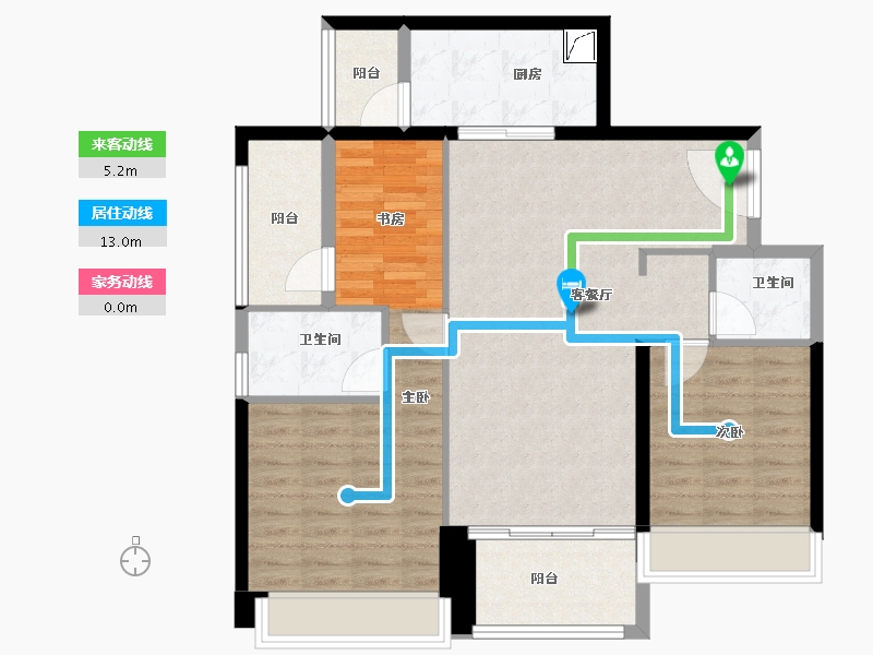 广东省-深圳市-笋岗中心万象华府-92.52-户型库-动静线