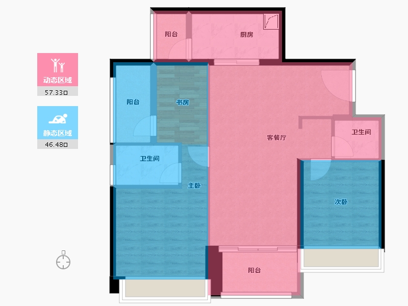 广东省-深圳市-笋岗中心万象华府-92.52-户型库-动静分区