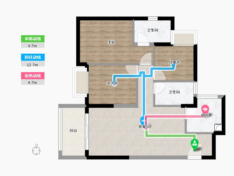 广东省-深圳市-万樾府住宅-72.47-户型库-动静线