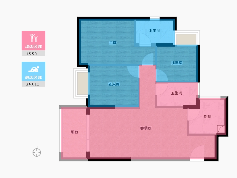 广东省-深圳市-万樾府住宅-72.47-户型库-动静分区