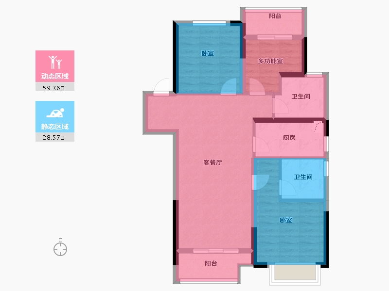 江西省-南昌市-金地中奥九颂都会之光-78.00-户型库-动静分区