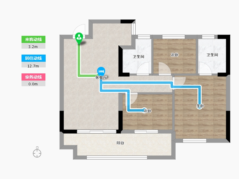 福建省-福州市-正荣棠悦滨江-71.07-户型库-动静线