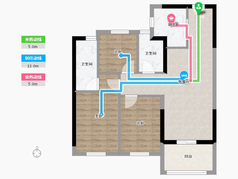 福建省-福州市-国贸润原-70.40-户型库-动静线