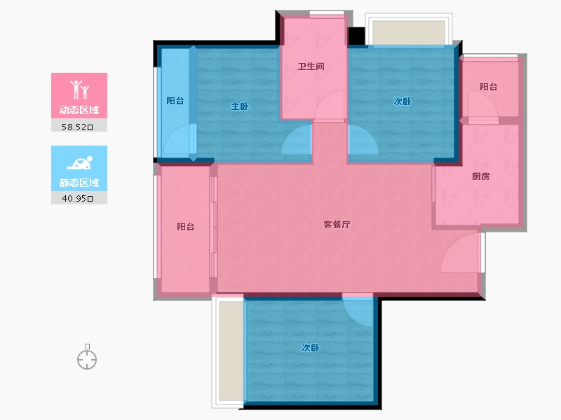 广东省-深圳市-笋岗中心万象华府-89.60-户型库-动静分区