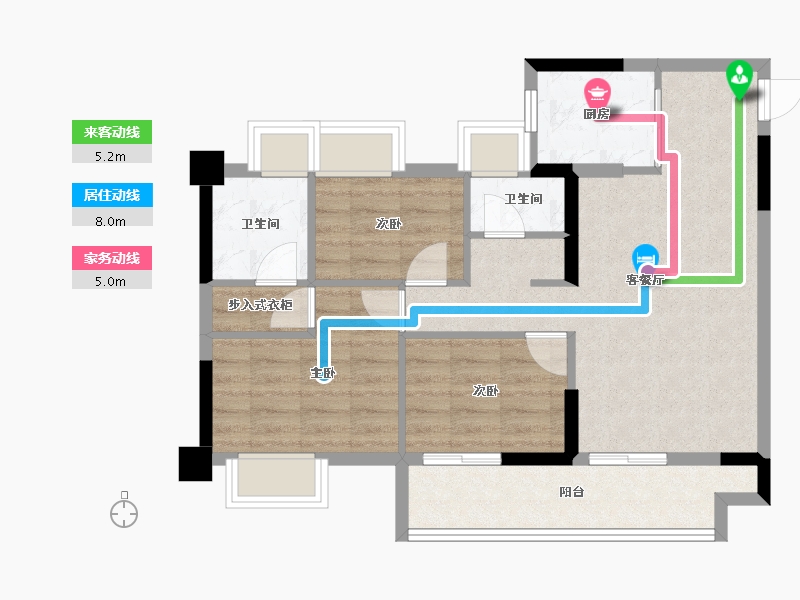 福建省-福州市-坤鸿天玺-71.29-户型库-动静线