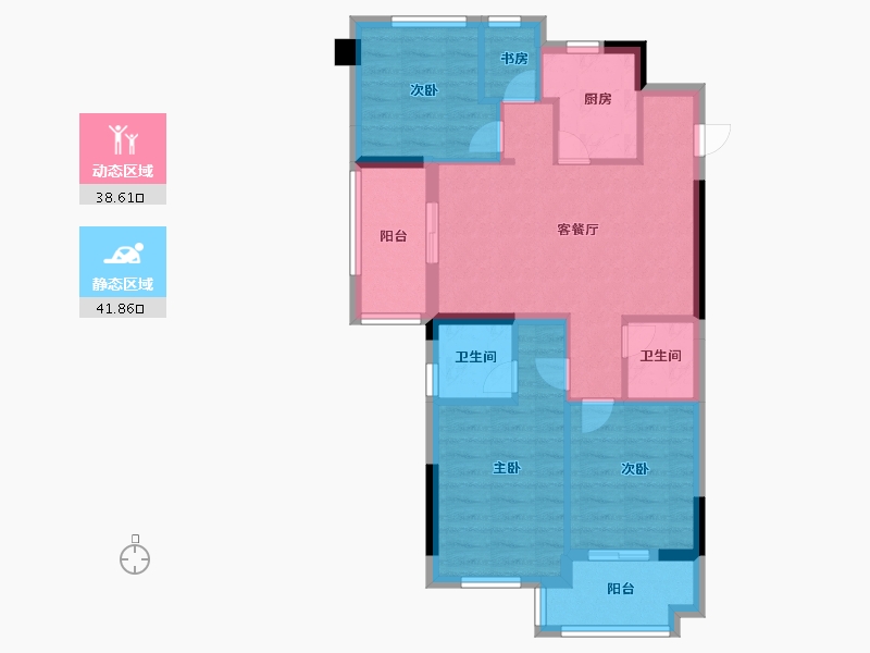 福建省-福州市-懋富云璟府-71.20-户型库-动静分区