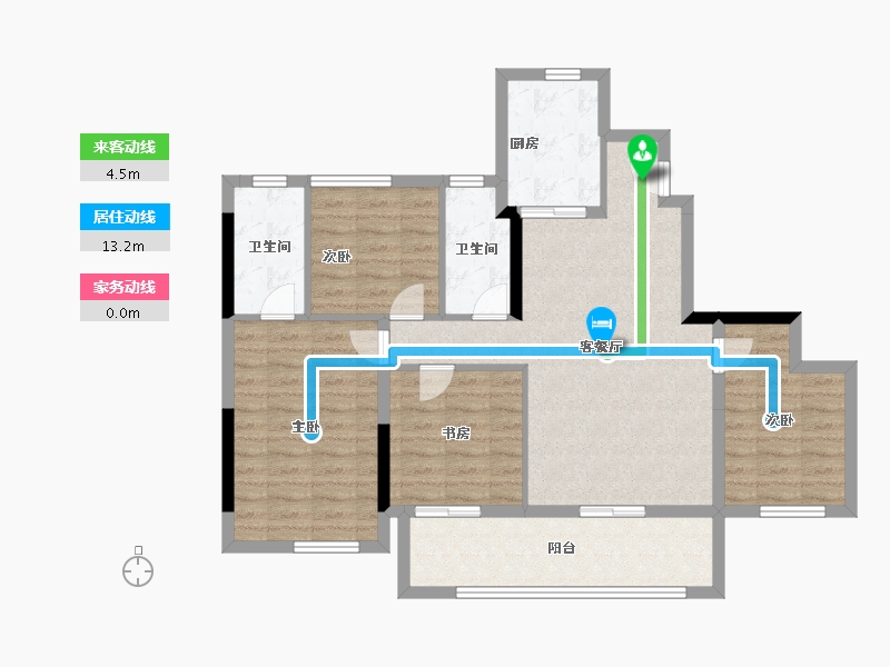 福建省-福州市-象屿美的公园天下-94.40-户型库-动静线