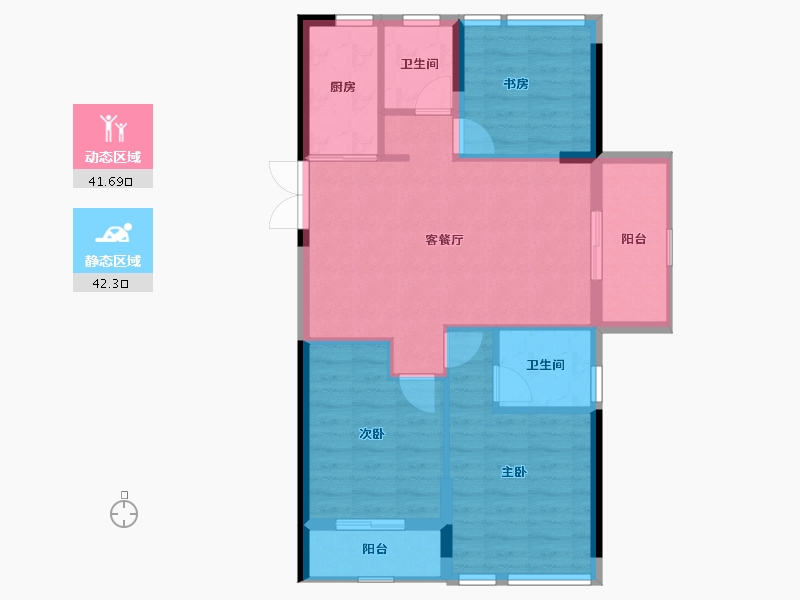 福建省-福州市-贵安新天地-75.83-户型库-动静分区