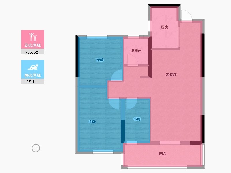 福建省-福州市-懋富云璟府-60.80-户型库-动静分区