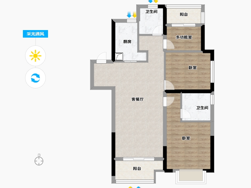 江西省-南昌市-金地中奥九颂都会之光-77.00-户型库-采光通风