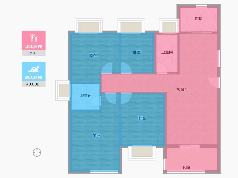 福建省-福州市-大唐书香世家尚境-85.60-户型库-动静分区