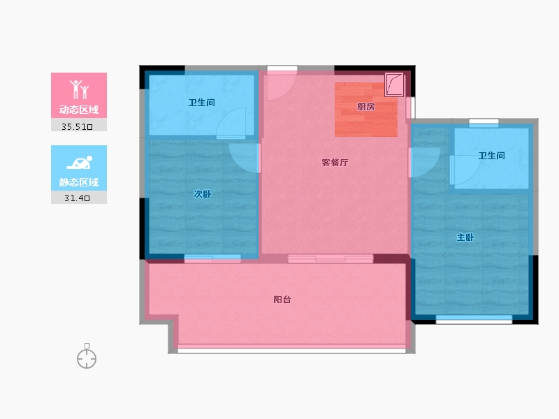 福建省-福州市-万科大樟溪岸-60.00-户型库-动静分区