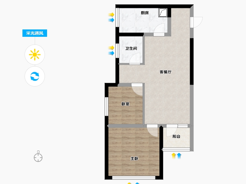 河南省-郑州市-泰宏建业国际城​-57.63-户型库-采光通风