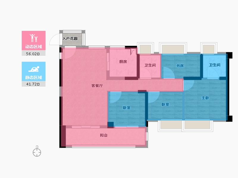 福建省-福州市-龙湖兰园天序-88.83-户型库-动静分区