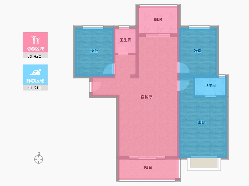 湖北省-孝感市-豫嘉盛世家园-90.00-户型库-动静分区