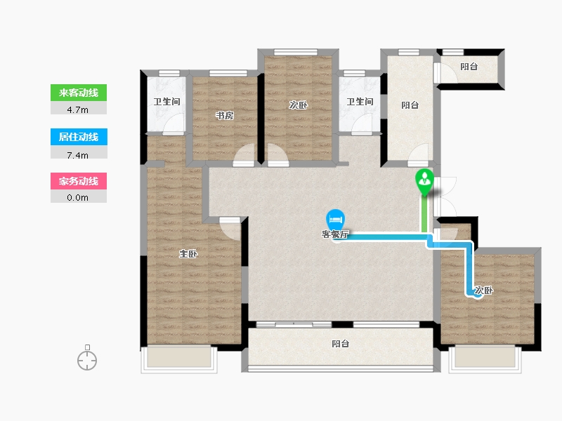 河南省-郑州市-正庄恒熙东苑-126.23-户型库-动静线