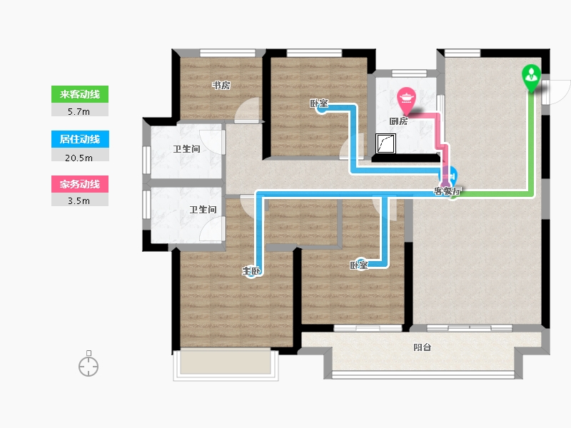 河南省-郑州市-融侨雅筑​-106.35-户型库-动静线