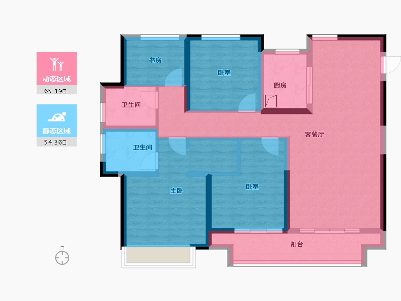 河南省-郑州市-融侨雅筑​-106.35-户型库-动静分区