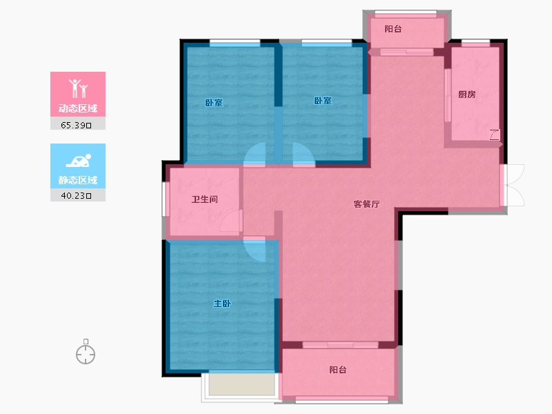 河南省-郑州市-鼎盛阳光城-94.00-户型库-动静分区