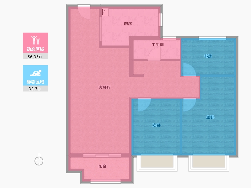 山东省-济南市-高铁城​-80.00-户型库-动静分区