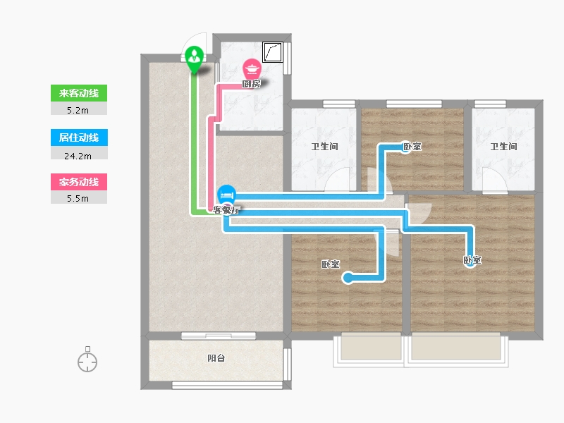 河南省-郑州市-金地滨河风华-90.26-户型库-动静线