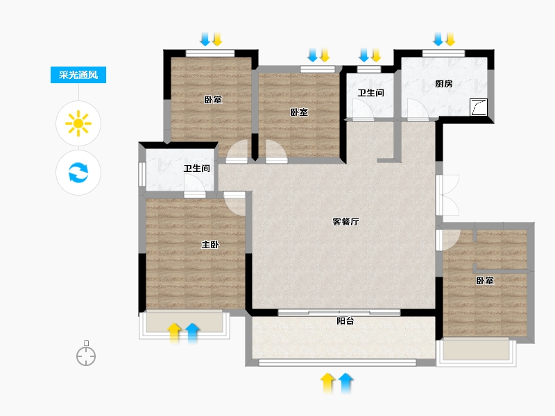 河南省-郑州市-融侨雅筑​-113.10-户型库-采光通风