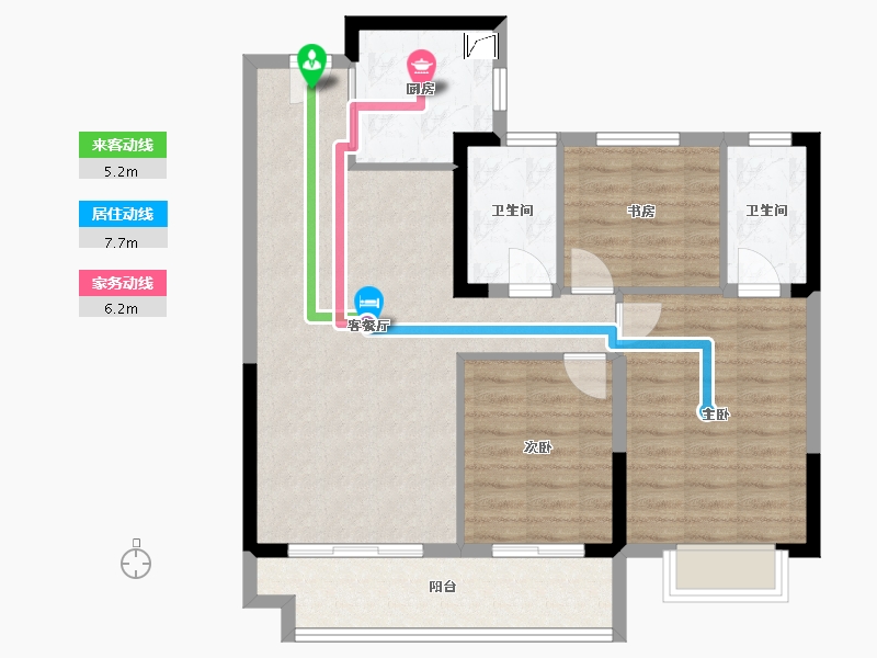 福建省-福州市-鲁能公馆三期-88.00-户型库-动静线