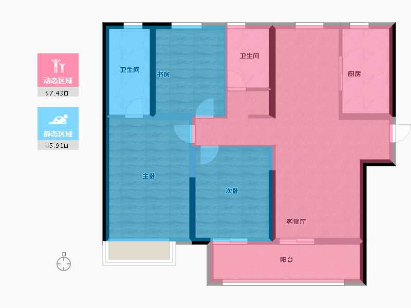 河南省-郑州市-融信朗悦·时光之城-92.00-户型库-动静分区