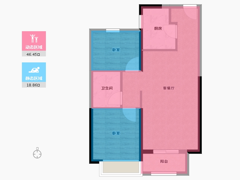 河南省-郑州市-建业盛悦府​-58.40-户型库-动静分区