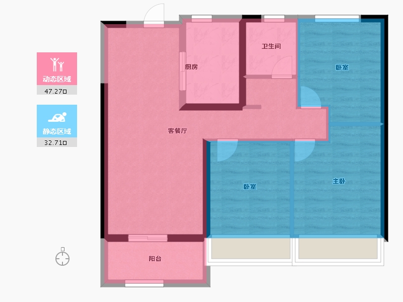 河南省-郑州市-融信朗悦·时光之城-71.20-户型库-动静分区