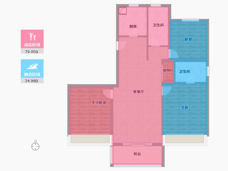 河南省-郑州市-金地滨河风华-102.72-户型库-动静分区