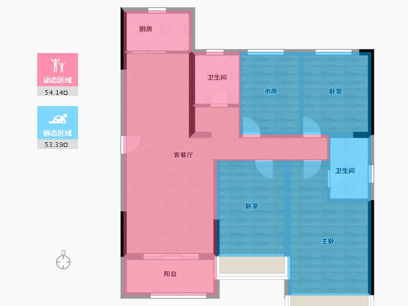 河南省-郑州市-融信朗悦·时光之城-96.00-户型库-动静分区