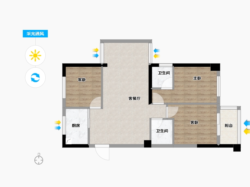 福建省-福州市-悦江府-69.97-户型库-采光通风