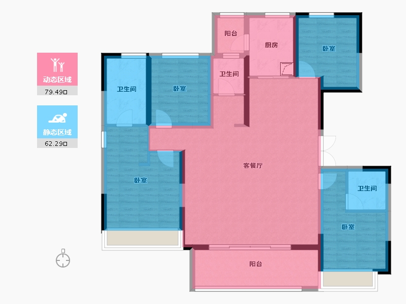 河南省-郑州市-融侨雅筑​-126.99-户型库-动静分区