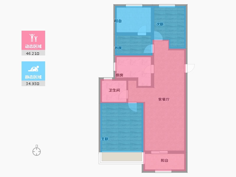 河南省-郑州市-融信朗悦·时光之城-71.20-户型库-动静分区